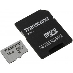 Карта памяти Transcend microSD 300S Class 10 UHS-I U1 ( TS16GUSD300S ) 16GB (серебристый)