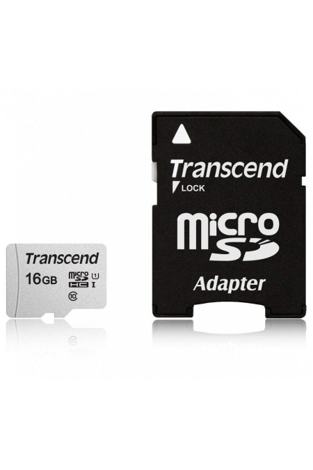 Карта памяти Transcend microSD 300S Class 10 UHS-I U1 ( TS16GUSD300S ) 16GB (серебристый) 1
