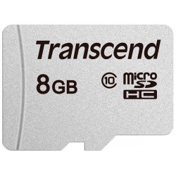Карта памяти Transcend microSDHC Class10 TS8GUSD300S 8GB (серебристый)