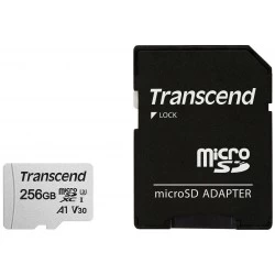 Карта памяти Transcend microSDXC 300S Class 10 U3 A1 V30 256GB (TS256GUSD300S-A) (черный)