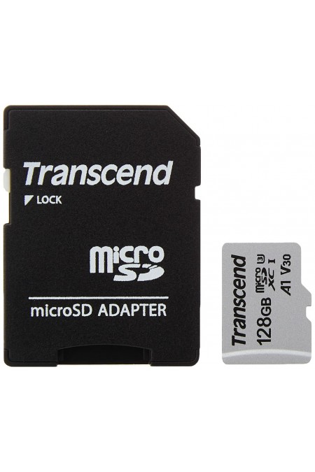Карта памяти Transcend microSDXC 300S Class 10 U3 A1 V30 256GB (TS256GUSD300S-A) (черный) 