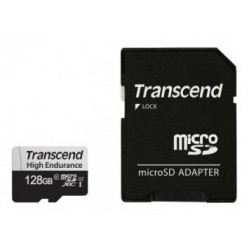 Карта памяти Transcend microSDXC 350V 128GB + SD адаптер (TS128GUSD350V) (черный)