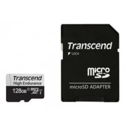 Карта памяти Transcend microSDXC 350V 128GB + SD адаптер (TS128GUSD350V) (черный)