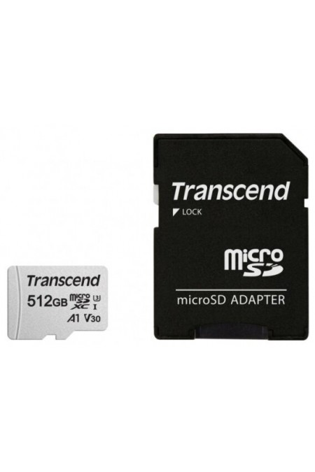 Карта памяти Transcend microSDXC I U3 V30 A1 512GB (серебристый) 