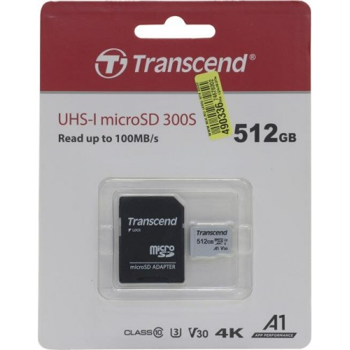 Карта памяти Transcend microSDXC I U3 V30 A1 512GB (серебристый) 4