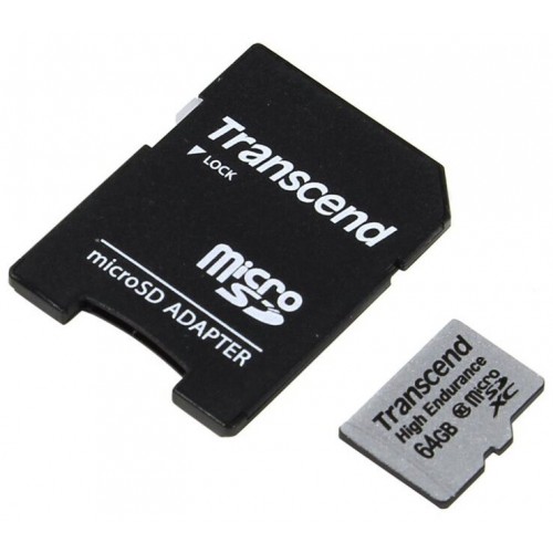 Карта памяти Transcend TS USDXC10V 64GB + SD адаптер (TS64GUSDXC10V) (серебристый) 3