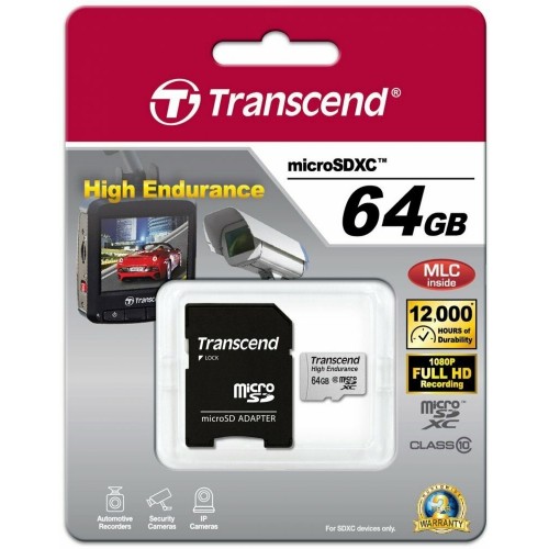 Карта памяти Transcend TS USDXC10V 64GB + SD адаптер (TS64GUSDXC10V) (серебристый) 4