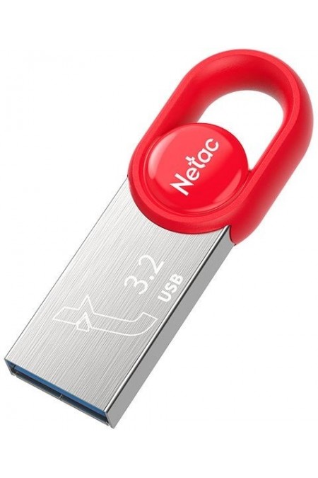 Флешка Netac UM2 USB3.2 64GB (NT03UM2N-064G-32RE) (серебристый/красный) 1