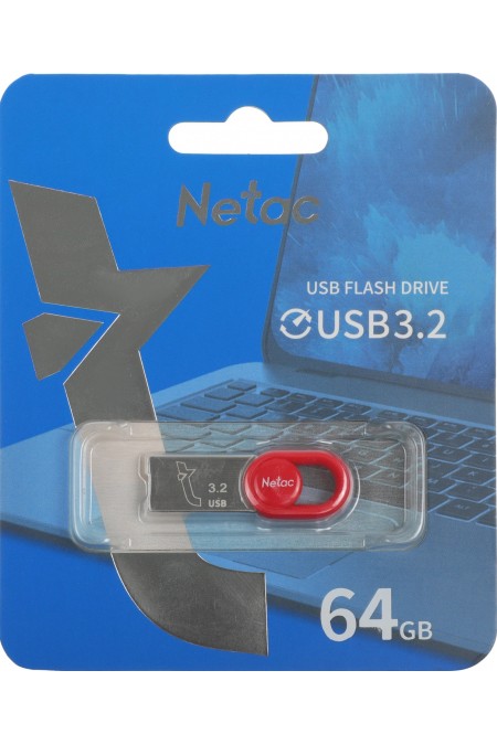 Флешка Netac UM2 USB3.2 64GB (NT03UM2N-064G-32RE) (серебристый/красный) 5