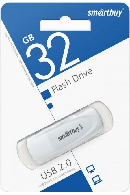 Флешка SMARTBUY (SB032GB2SCW) UFD 2.0 32GB (белый) 1