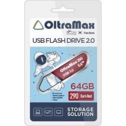Флешка OLTRAMAX (OM-64GB-290) USB 2.0 64GB (темно-красный)