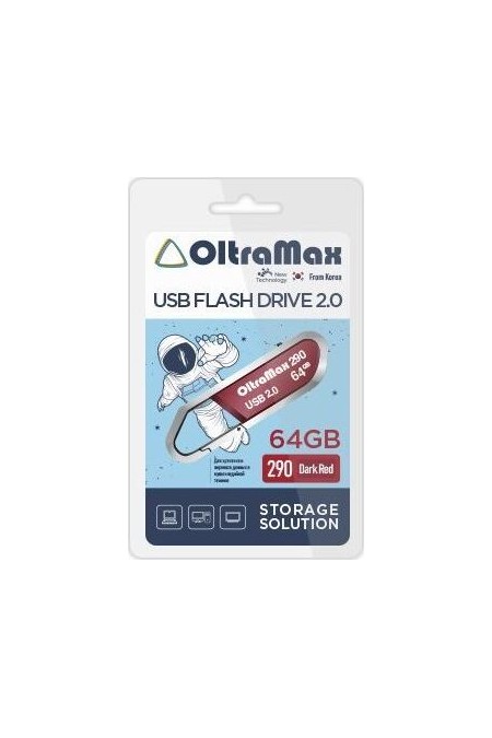 Флешка OLTRAMAX (OM-64GB-290) USB 2.0 64GB (темно-красный) 