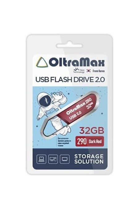 Флешка OLTRAMAX (OM-32GB-290) USB 2.0 32GB (темно-красный) 1