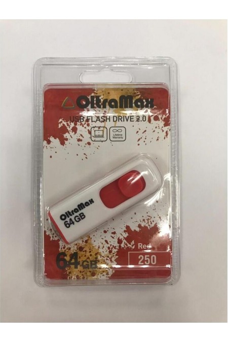Флешка OLTRAMAX (OM-64GB-250) USB 2.0 64GB (красный) 1