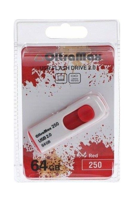 Флешка OLTRAMAX (OM-64GB-250) USB 2.0 64GB (красный) 7