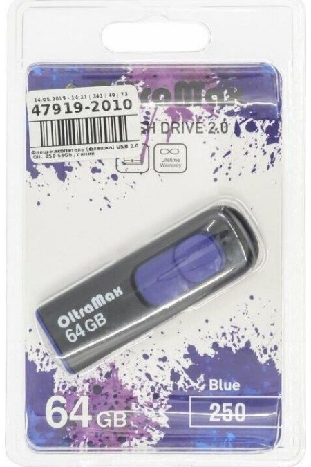 Флешка OLTRAMAX (OM-64GB-250) USB 2.0 64GB (синий) 5