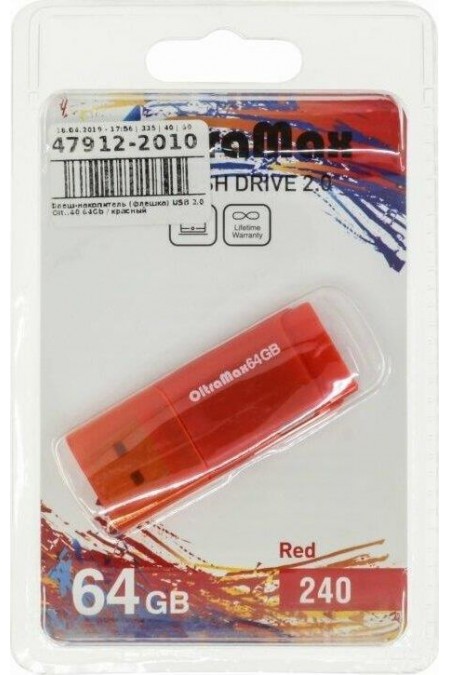 Флешка OLTRAMAX (OM-64GB-240) USB 2.0 64GB (красный) 4