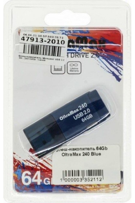 Флешка OLTRAMAX (OM-64GB-240) USB 2.0 64GB (синий) 6