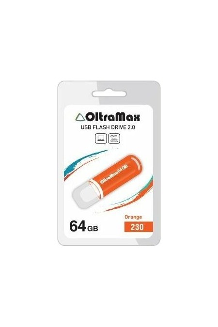 Флешка OLTRAMAX (OM-64GB-230) USB 2.0 64GB (оранжевый) 1