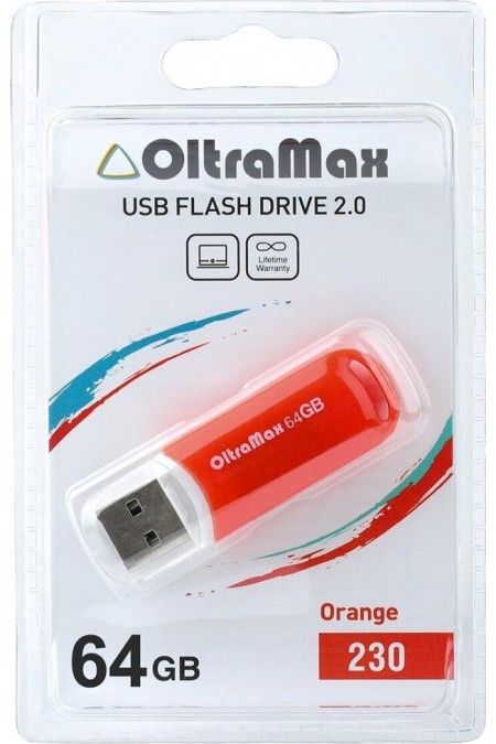 Флешка OLTRAMAX (OM-64GB-230) USB 2.0 64GB (оранжевый) 3