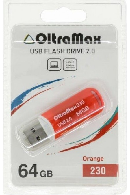 Флешка OLTRAMAX (OM-64GB-230) USB 2.0 64GB (оранжевый) 4