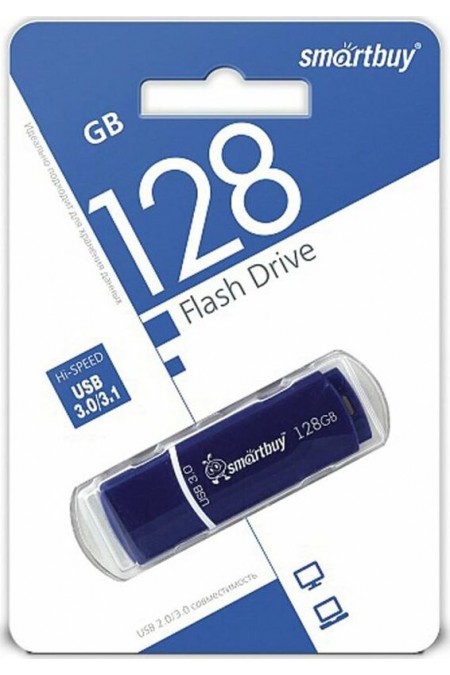 Флешка SMARTBUY (SB128GBCRW-BL) USB3.0 128GB (синий) 1