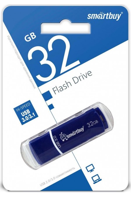 Флешка SMARTBUY (SB32GBCRW-BL) USB 3.0 32GB (синий) 16