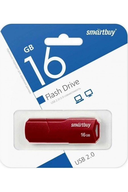 Флешка SmartBuy CLUE USB 2.0 16GB (SB16GbCLU-BG) (красный) 5