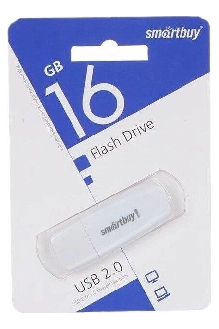 Флешка Smartbuy Scout USB 2.0 16GB (SB016GB2SCW) (белый) 1
