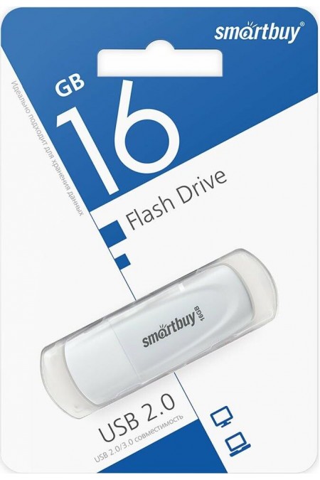 Флешка Smartbuy Scout USB 2.0 16GB (SB016GB2SCW) (белый) 6