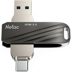 Флешка Netac US11 USB 3.2 Gen +TypeC 128GB (NT03US11C-128G-32BK) (серебристый)