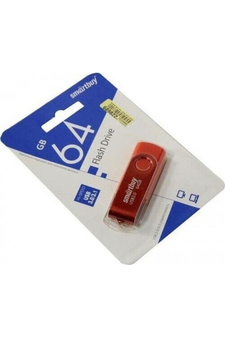 Флешка SMARTBUY Twist UFD 3.0/3.1 64GB (SB064GB3TWR) (красный) 2
