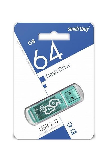 Флешка SMARTBUY Glossy series USB 2.0 64GB (SB64GBGS-G) (зеленый) 2