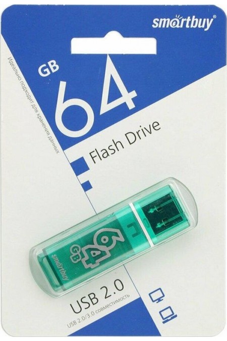 Флешка SMARTBUY Glossy series USB 2.0 64GB (SB64GBGS-G) (зеленый) 3