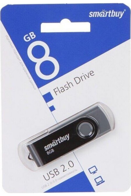 Флешка SMARTBUY Twist UFD 2.0 8GB (SB008GB2TWK) (черный) 1