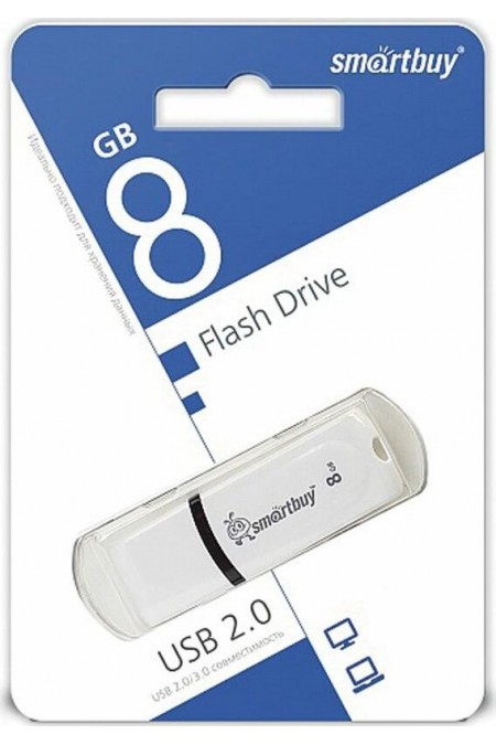 Флешка SMARTBUY PAEAN USB 2.0 8GB (SB8GBPN-W) (белый) 9