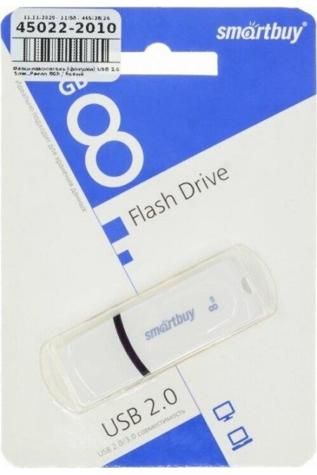 Флешка SMARTBUY PAEAN USB 2.0 8GB (SB8GBPN-W) (белый) 10