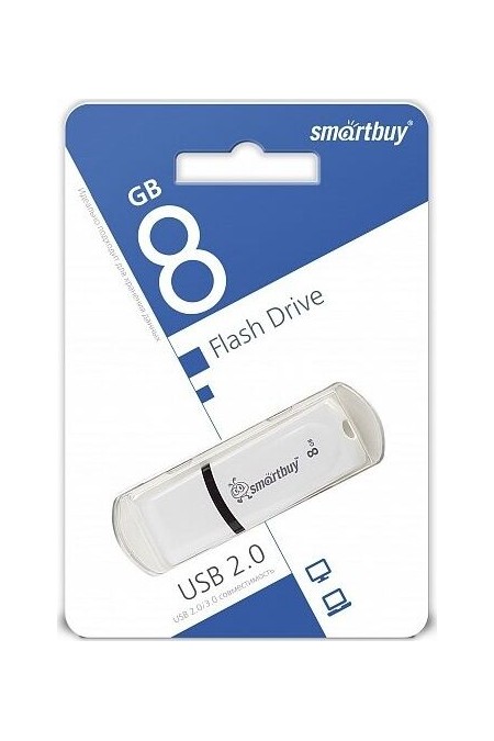 Флешка SMARTBUY PAEAN USB 2.0 8GB (SB8GBPN-W) (белый) 1