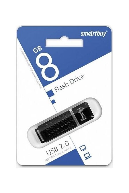 Флешка SMARTBUY QUARTZ SERIES USB 2.0 8GB (SB8GBQZ-K) (черный) 1