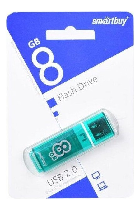 Флешка SMARTBUY GLOSSY SERIES USB 2.0 8GB (SB8GBGS-G) (зеленый) 8