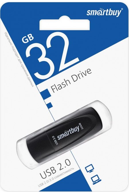 Флешка SMARTBUY UFD 3.0/3.1 32GB (SB032GB3SCK) (черный) 3