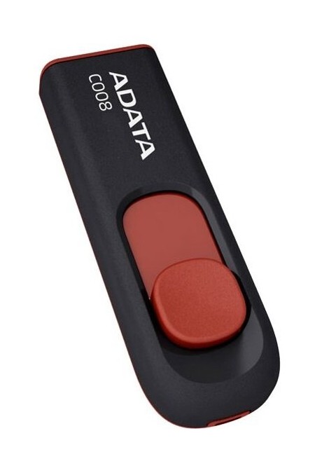 Флешка ADATA C008 USB 2.0 16GB (AC008-16G-RKD) (черный/красный) 