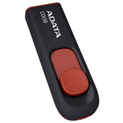Флешка ADATA C008 USB 2.0 32GB (AC008-32G-RKD) (черный/красный) 