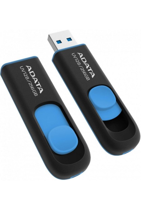 Флешка ADATA Flash Drive UV128 USB 3.2 256GB (AUV128-256G-RBE) (черный/синий) 