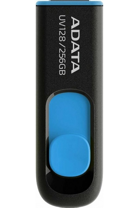 Флешка ADATA Flash Drive UV128 USB 3.2 256GB (AUV128-256G-RBE) (черный/синий) 1