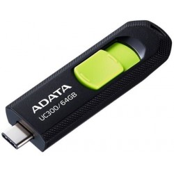 Флешка ADATA Type-C UC300 USB 3.2 64GB (ACHO-UC300-64G-RBK/GN) (черный/зеленый)