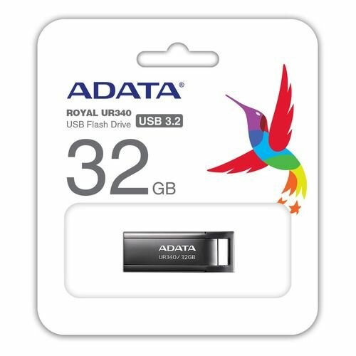Флешка ADATA UR340 USB3.2 32GB (AROY-UR340-32GBK) (черный) 