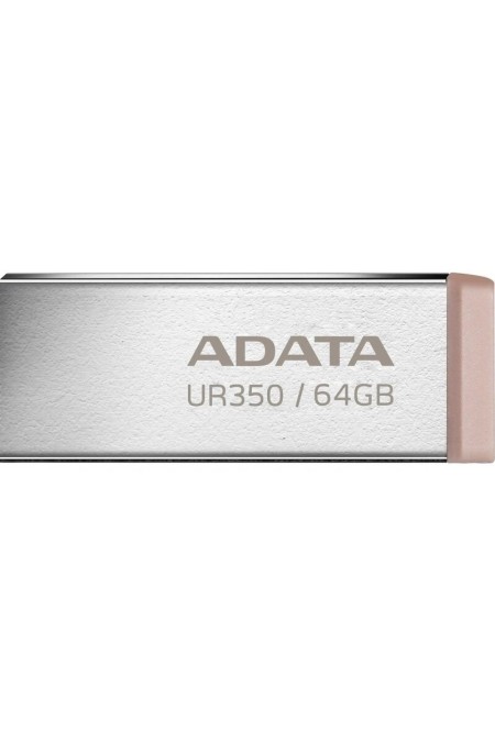 Флешка ADATA UR350 USB 3.2 64GB (UR350-64G-RSR/BG) (серебристый/коричневый) 2