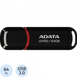 Флешка ADATA UV150 USB 3.0 64GB (AUV150-64G-RBK) (черный)