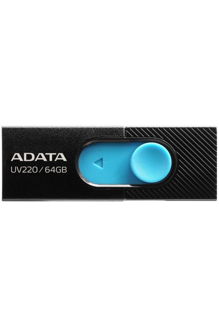 Флешка ADATA UV220 USB2.0 64GB (AUV220-64G-RBKBL) (черный/синий) 